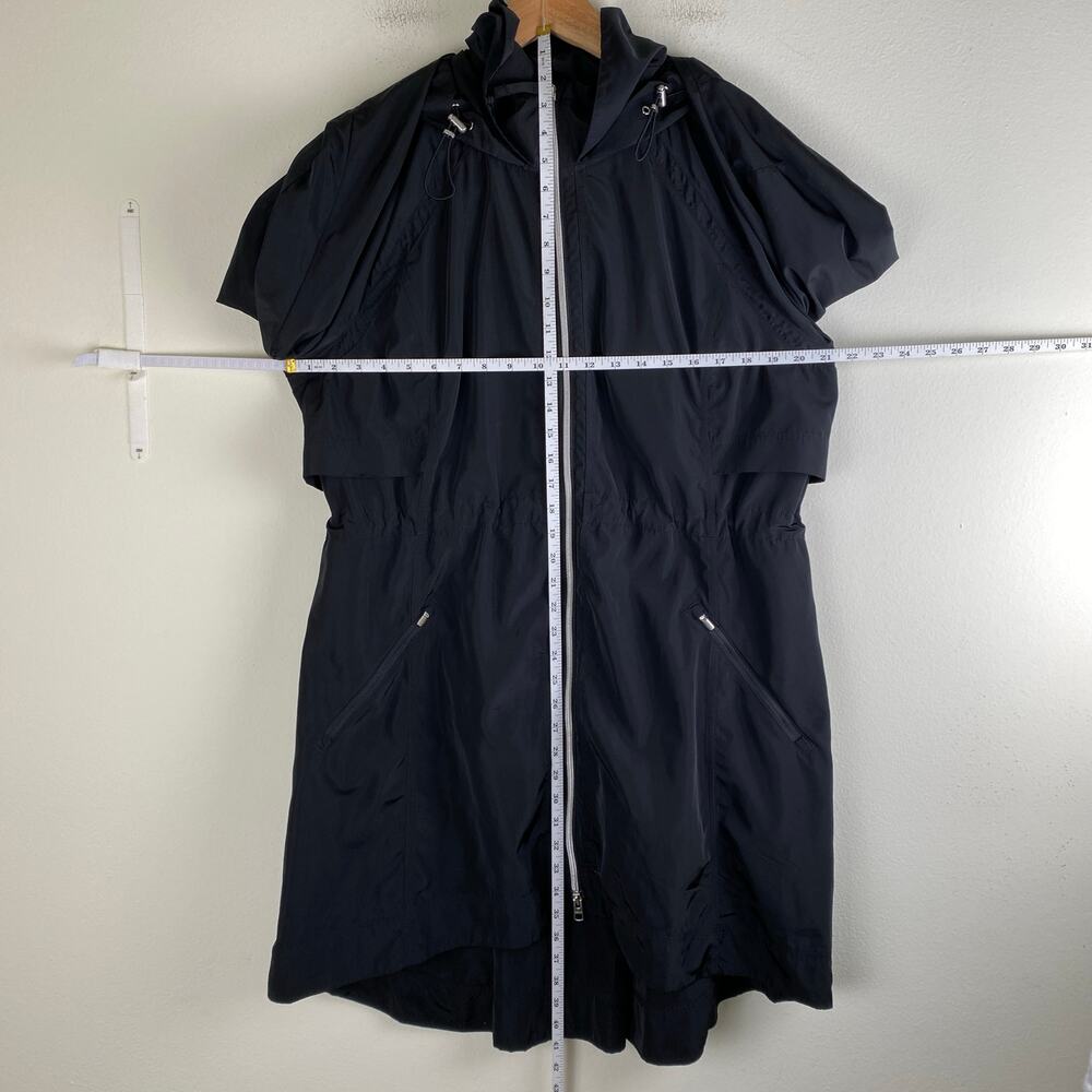 Athleta Rain Drop Jacket Black Anorak Cinch Waist Size L - Picture 14 of 14